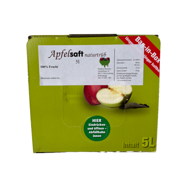 Apfelsaft naturtrüb 3l/5l